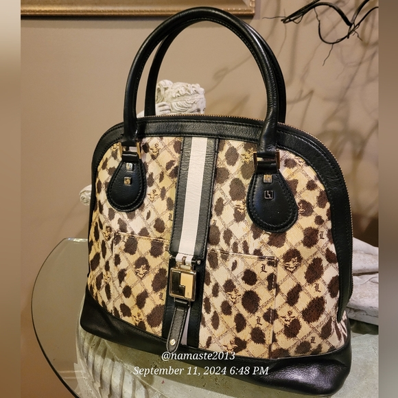 L.A.M.B. Gwen Stefani Leopard Kingston Dome Bowler Bag Designer Leather #41 - Picture 3 of 16